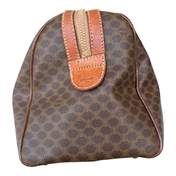 Celine Macadam Boston Bag Vintage Brown 2 Handle Classic Monogram Purse Handbag - Picture 7 of 16